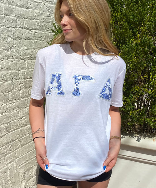 Stitched Letter Short Sleeve Shirt