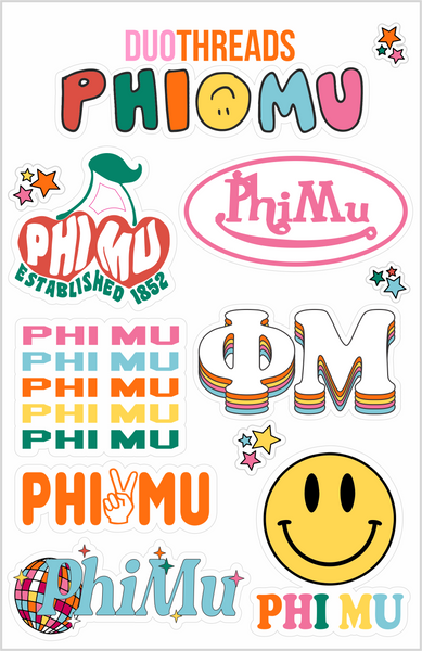 Sorority Rainbow Sticker Sheet