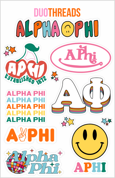 Sorority Rainbow Sticker Sheet