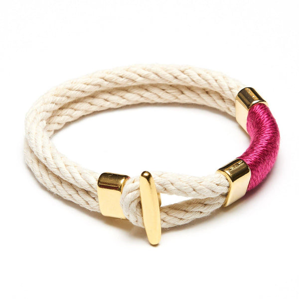 Cambridge - Ivory/Pink/Gold - Nautical Rope Bracelet