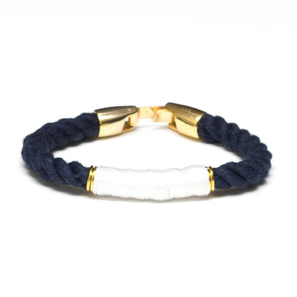 Beacon - Navy/White/Gold - Nautical Rope Bracelet