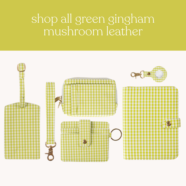 Green Gingham Luggage Tag
