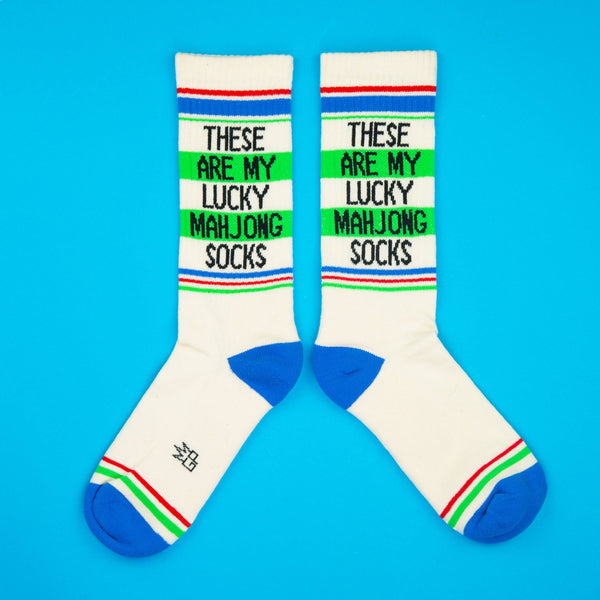 These Are My Lucky Mahjong Socks Gym Crew Socks