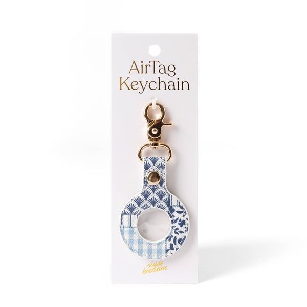 Coastal Patchwork AirTag Keychain