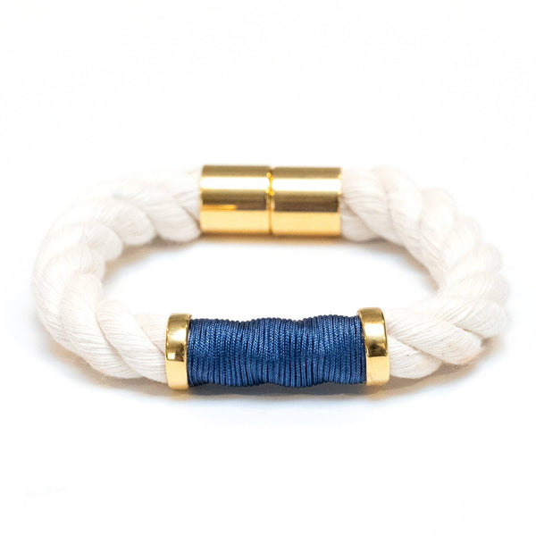 Hanover - Ivory/Navy/Gold - Nautical Rope Bracelet