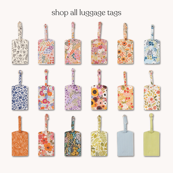 Green Gingham Luggage Tag