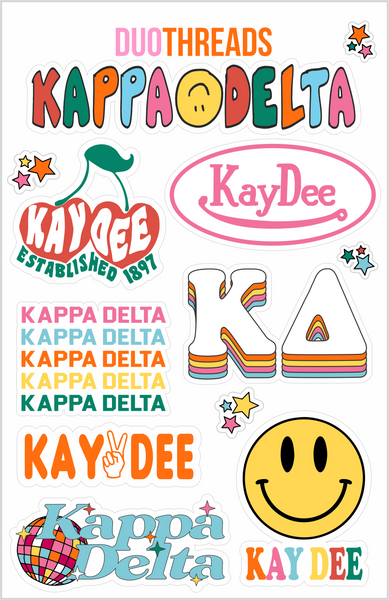 Sorority Rainbow Sticker Sheet