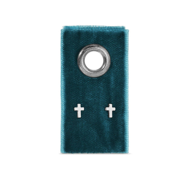 Small Cross Studs On Velvet Gift Tag
