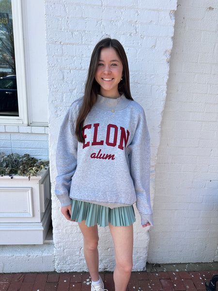 Elon University Stitched Mockneck