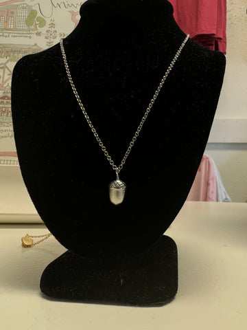 Silver Acorn Charm Necklace