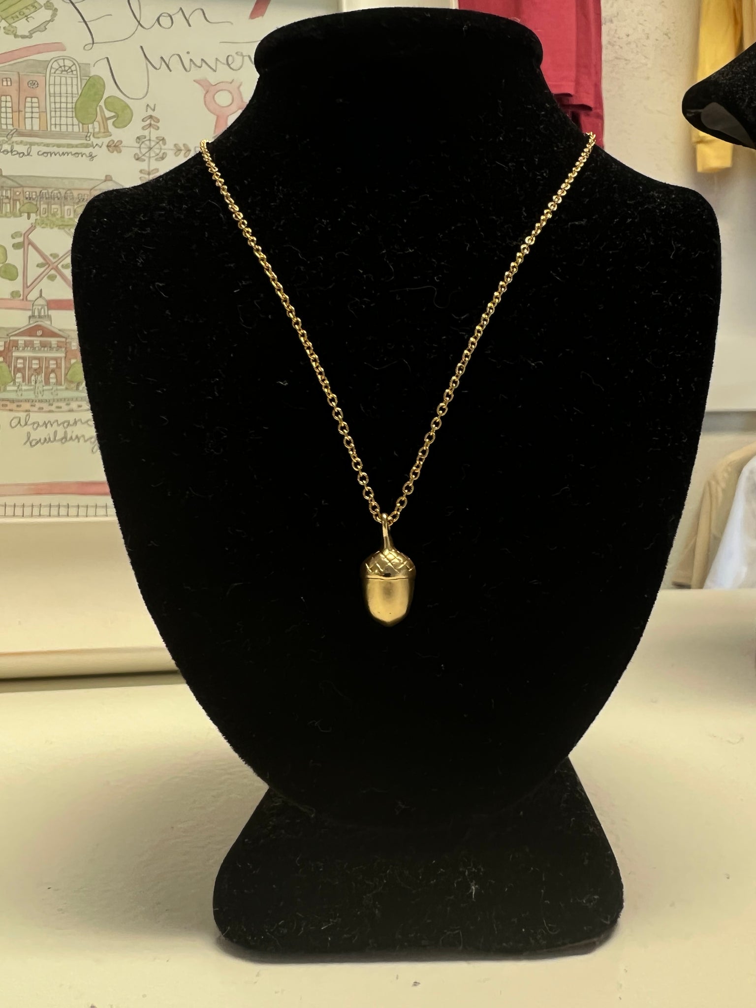 Gold or Silver Acorn Charm Necklace