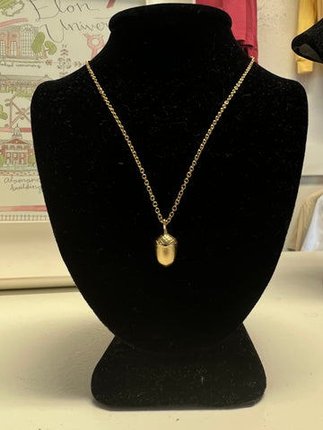 Gold Acorn Charm Necklace