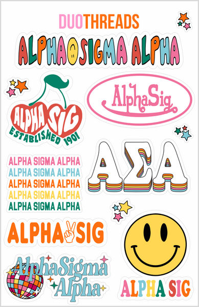 Sorority Rainbow Sticker Sheet