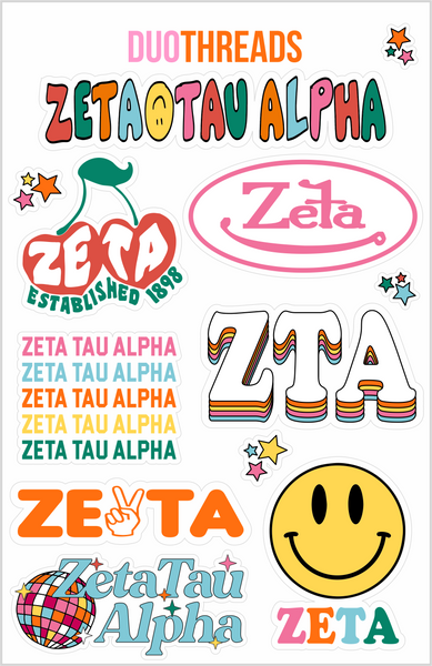 Sorority Rainbow Sticker Sheet