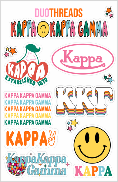 Sorority Rainbow Sticker Sheet