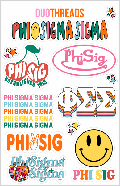 Sorority Rainbow Sticker Sheet