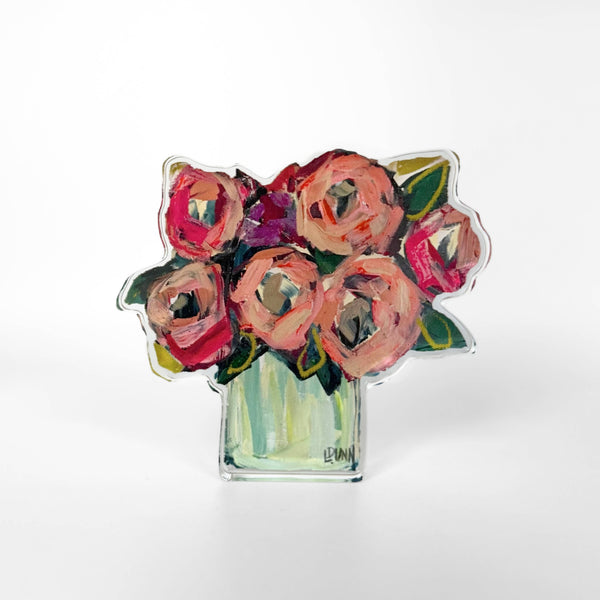 Blush and Blue Acrylic Floral
