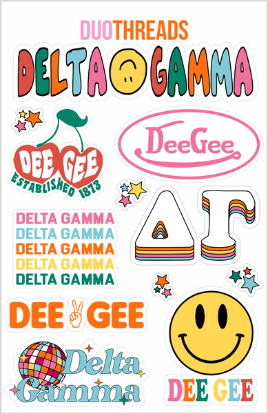 Sorority Rainbow Sticker Sheet