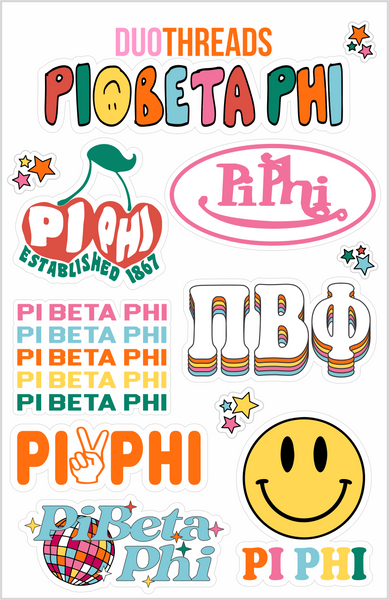 Sorority Rainbow Sticker Sheet