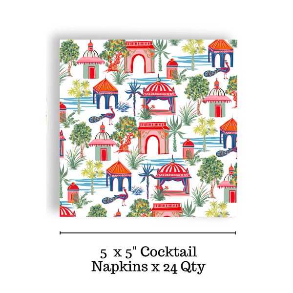 Chinoiserie 24ct Cocktail Napkin Separates (3ply)