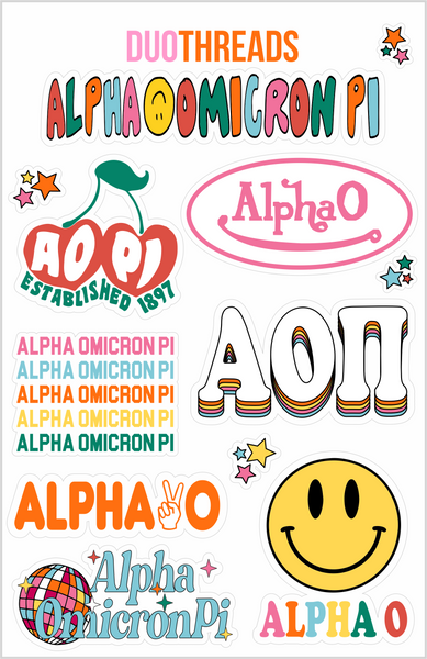 Sorority Rainbow Sticker Sheet