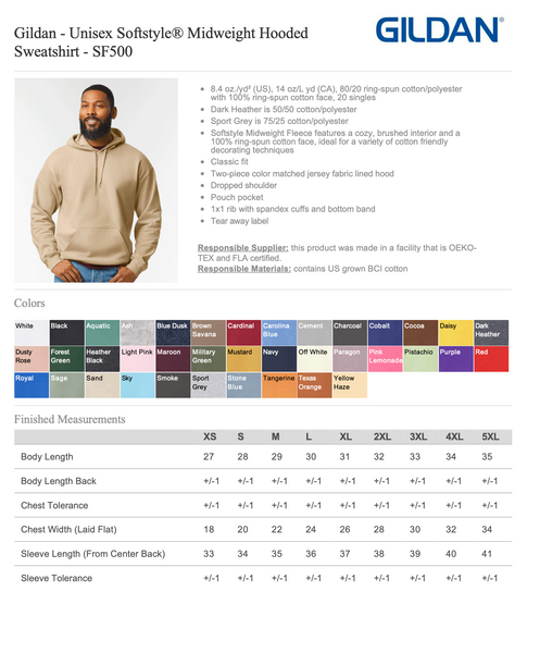 Group Orders- Gildan Softstyle Hoodie