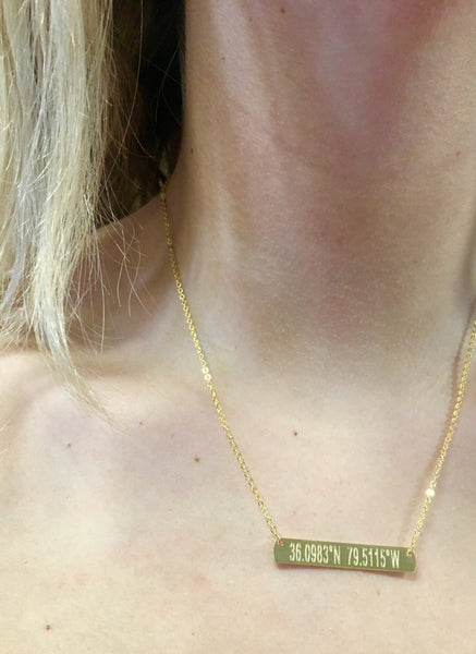 Elon Coordinates Bar Necklace