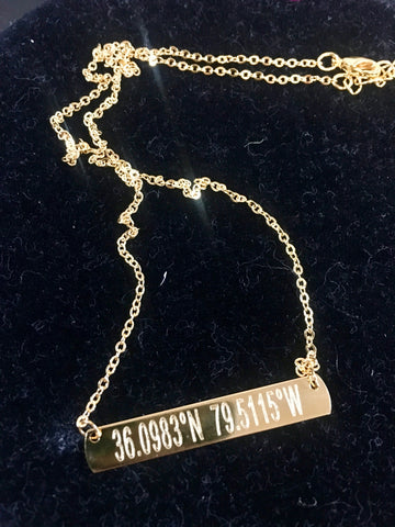 Elon Coordinates Bar Necklace - SALE