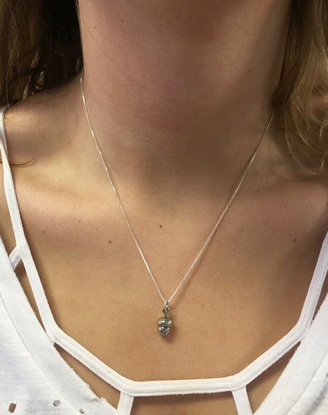 Silver Acorn Charm Necklace