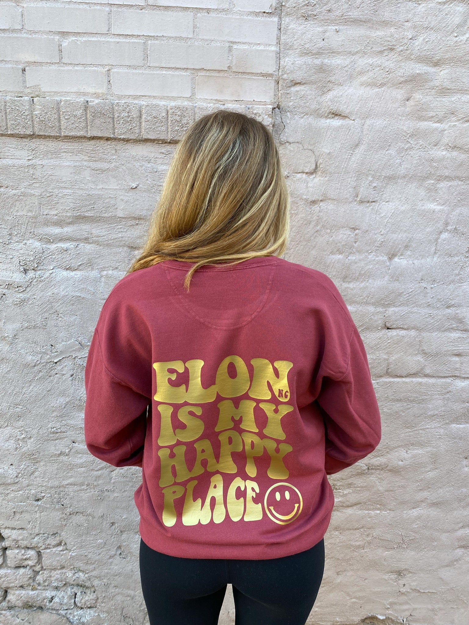 "Elon is My Happy Place" Crewneck- Premium